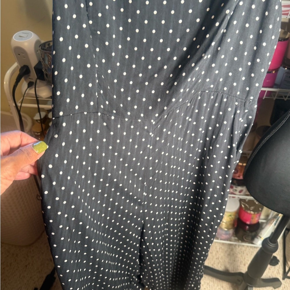 Old Navy Black Jumpsuit with White Dots